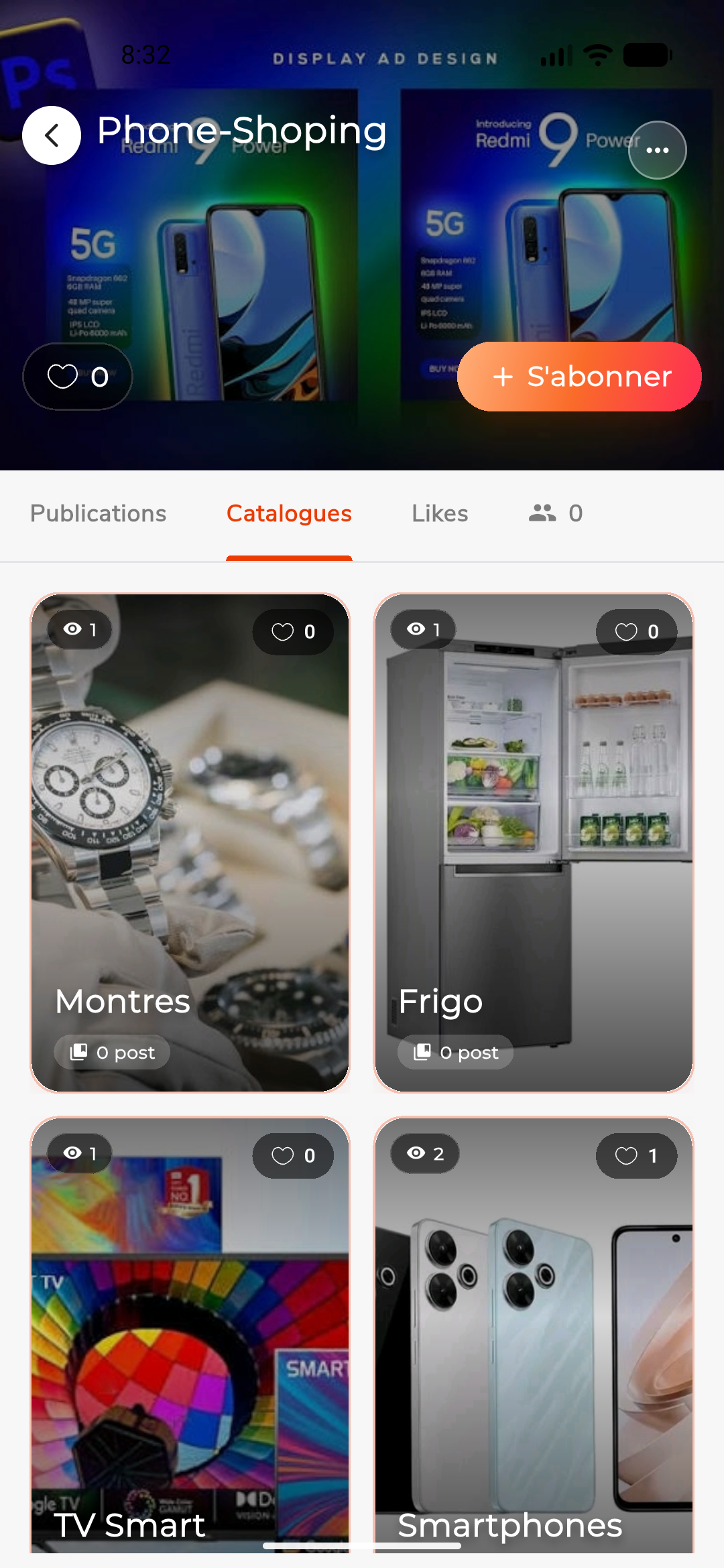 La page d'une boutique KotaPona avec son catalogue d'articles.